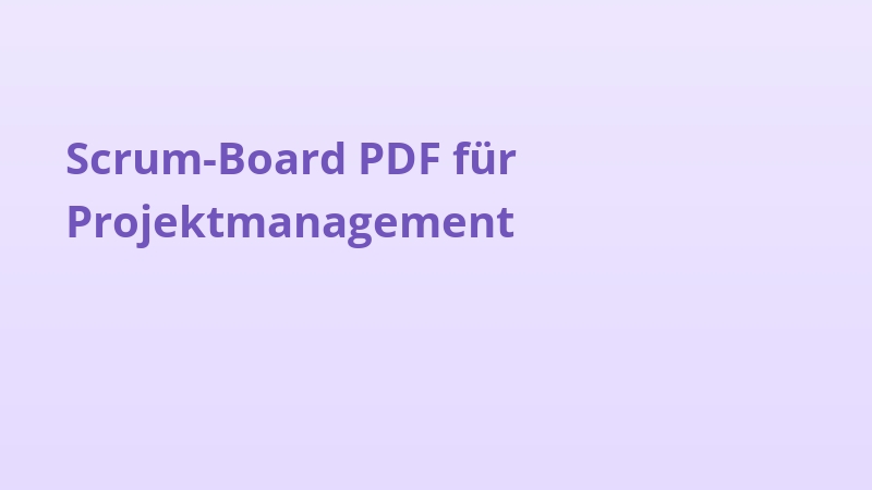 Scrum-Board PDF für Projektmanagement