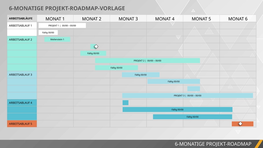 sechs-monatige-projekt-roadmap-vorlage-powerpoint