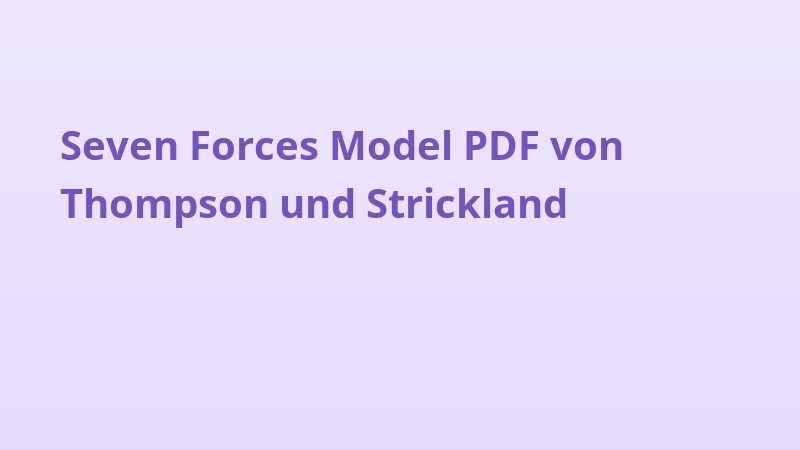 Seven Forces Model PDF von Thompson und Strickland