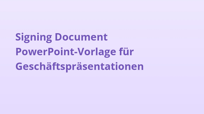 Signing Document PowerPoint-Vorlage für Geschäftspräsentationen