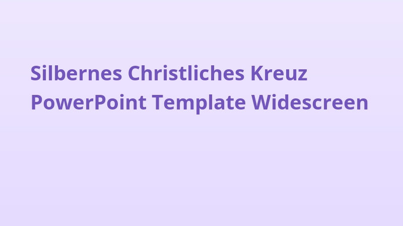Silbernes Christliches Kreuz PowerPoint Template Widescreen