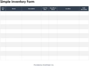 simple-inventory-form-vorlage