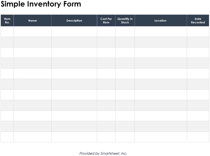 simple-inventory-form-vorlage