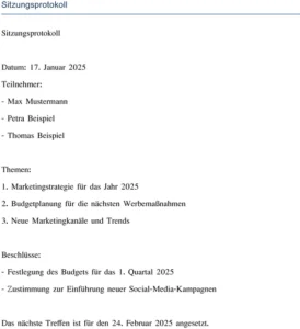 sitzungsprotokoll-vorlage-fuer-teamorganisation