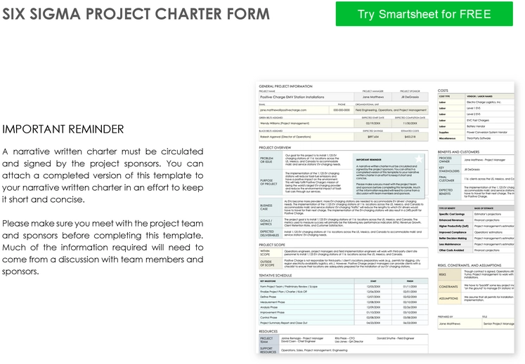 six-sigma-projekt-charter-vorlage