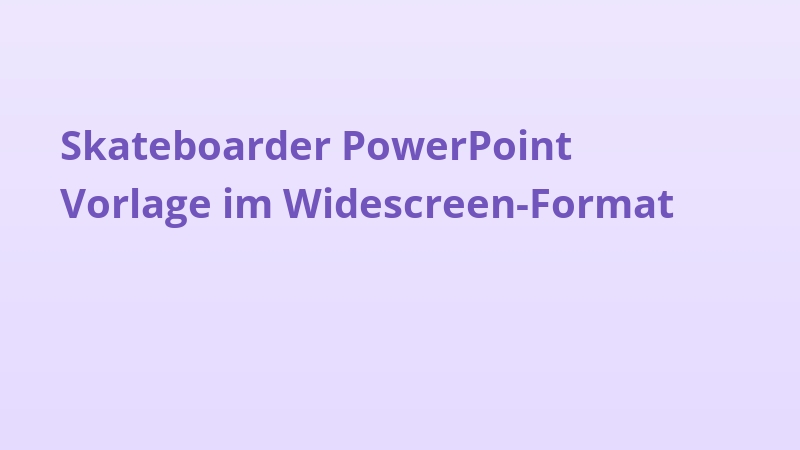 Skateboarder PowerPoint Vorlage im Widescreen-Format