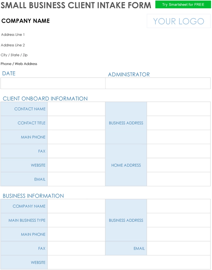 small-business-client-intake-form
