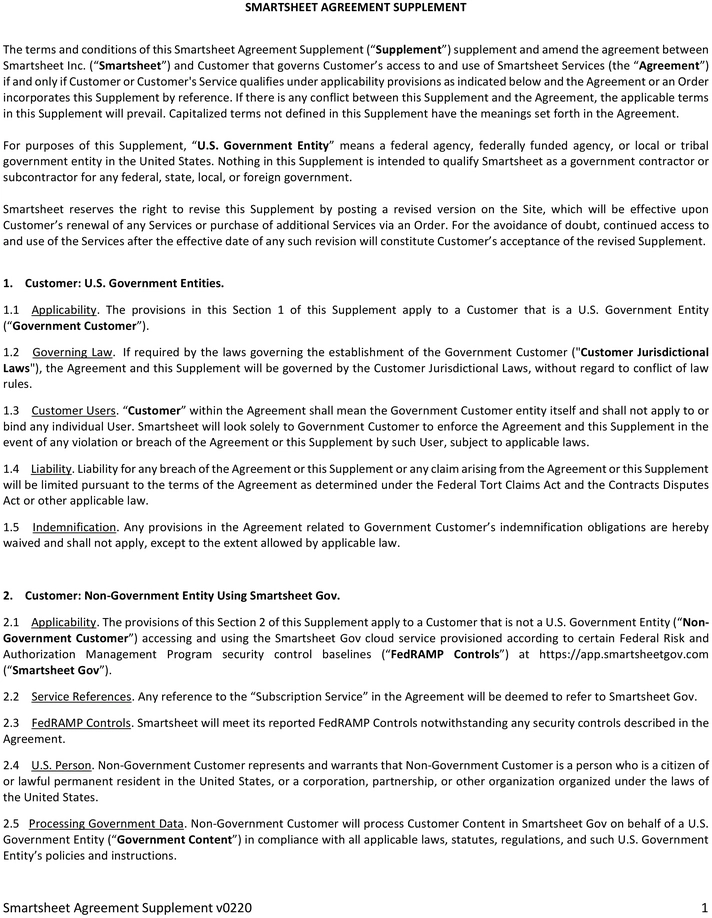 smartsheet-agreement-supplement