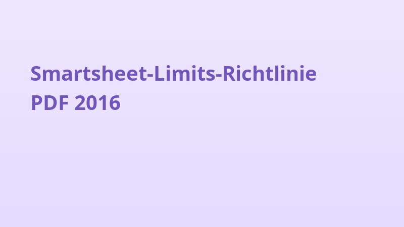 Smartsheet-Limits-Richtlinie PDF 2016