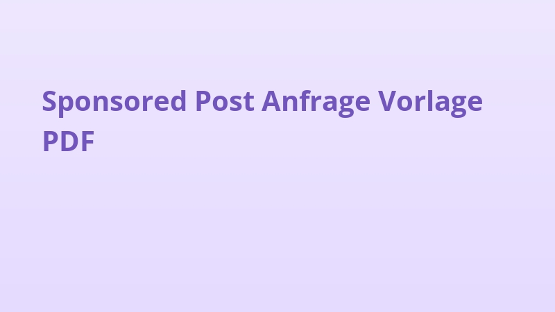 Sponsored Post Anfrage Vorlage PDF