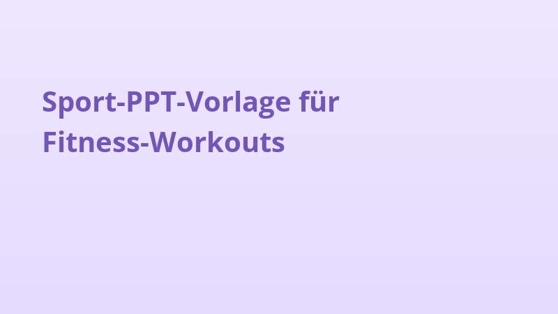 Sport-PPT-Vorlage für Fitness-Workouts