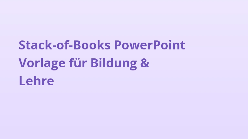 Stack-of-Books PowerPoint Vorlage für Bildung & Lehre