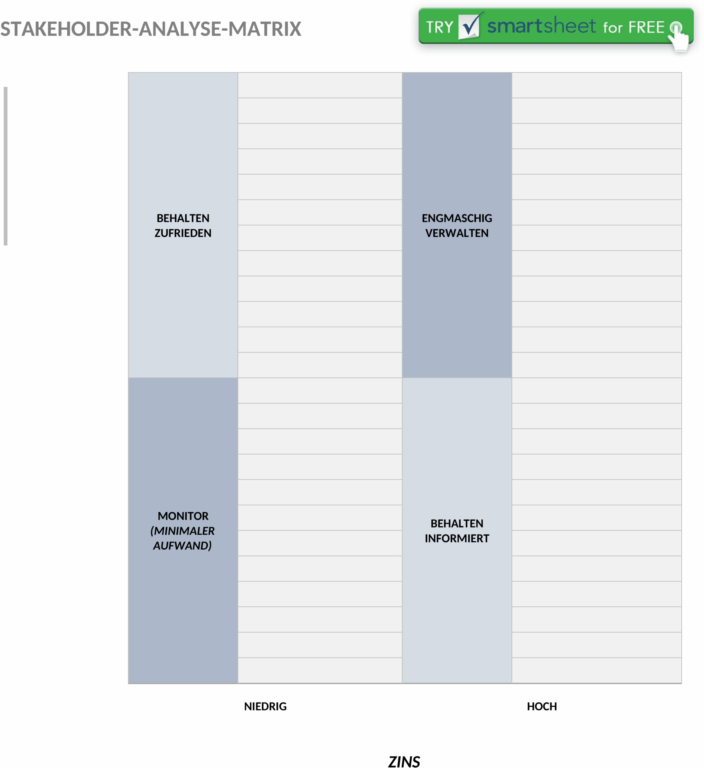 Stakeholder-Analyse-Matrix Vorlage Word