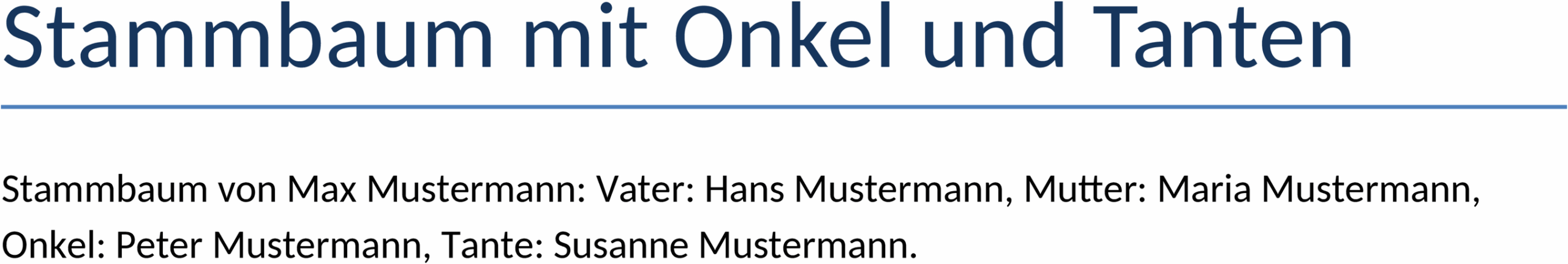 Stammbaum Mit Onkel Und Tanten - Word-Dokument