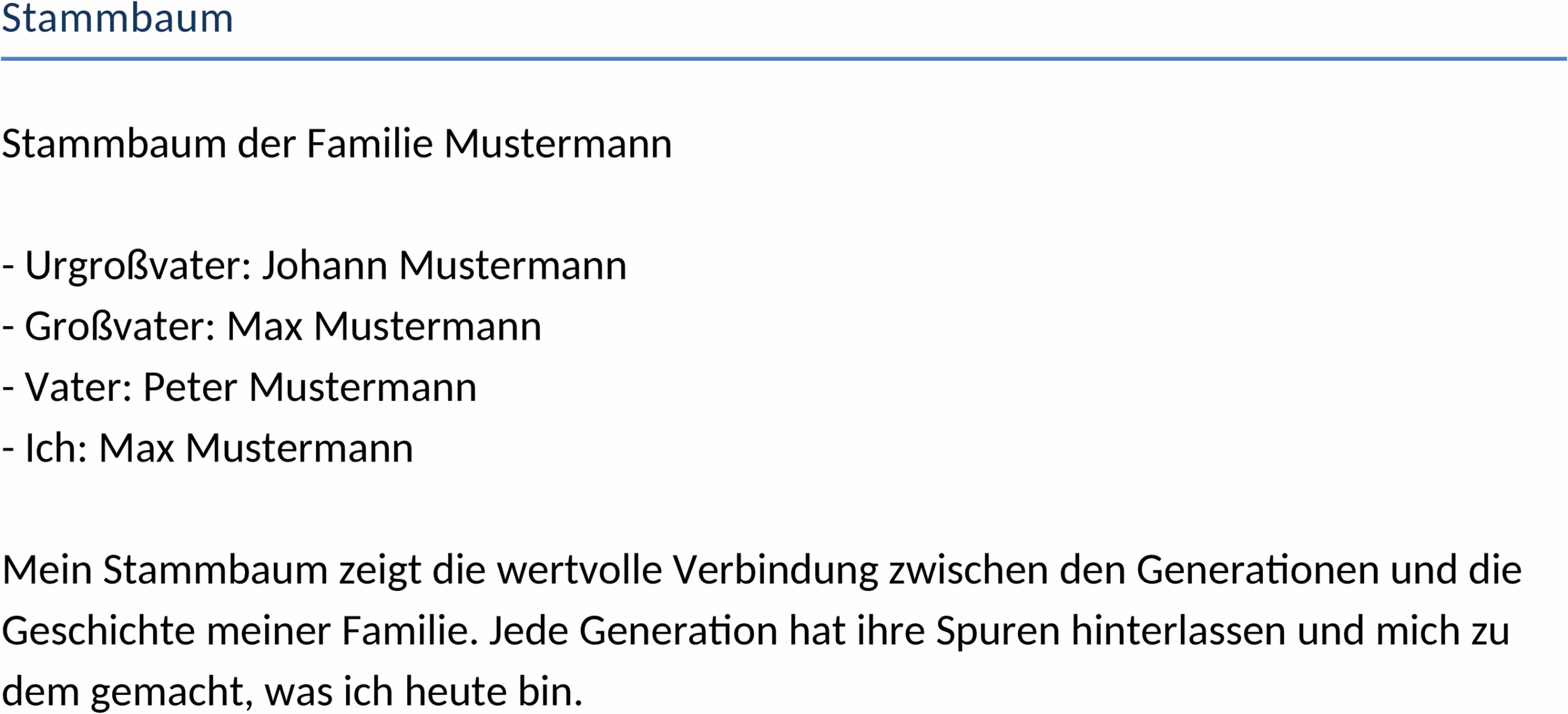 Stammbaum Word-Vorlage für Familienforschung