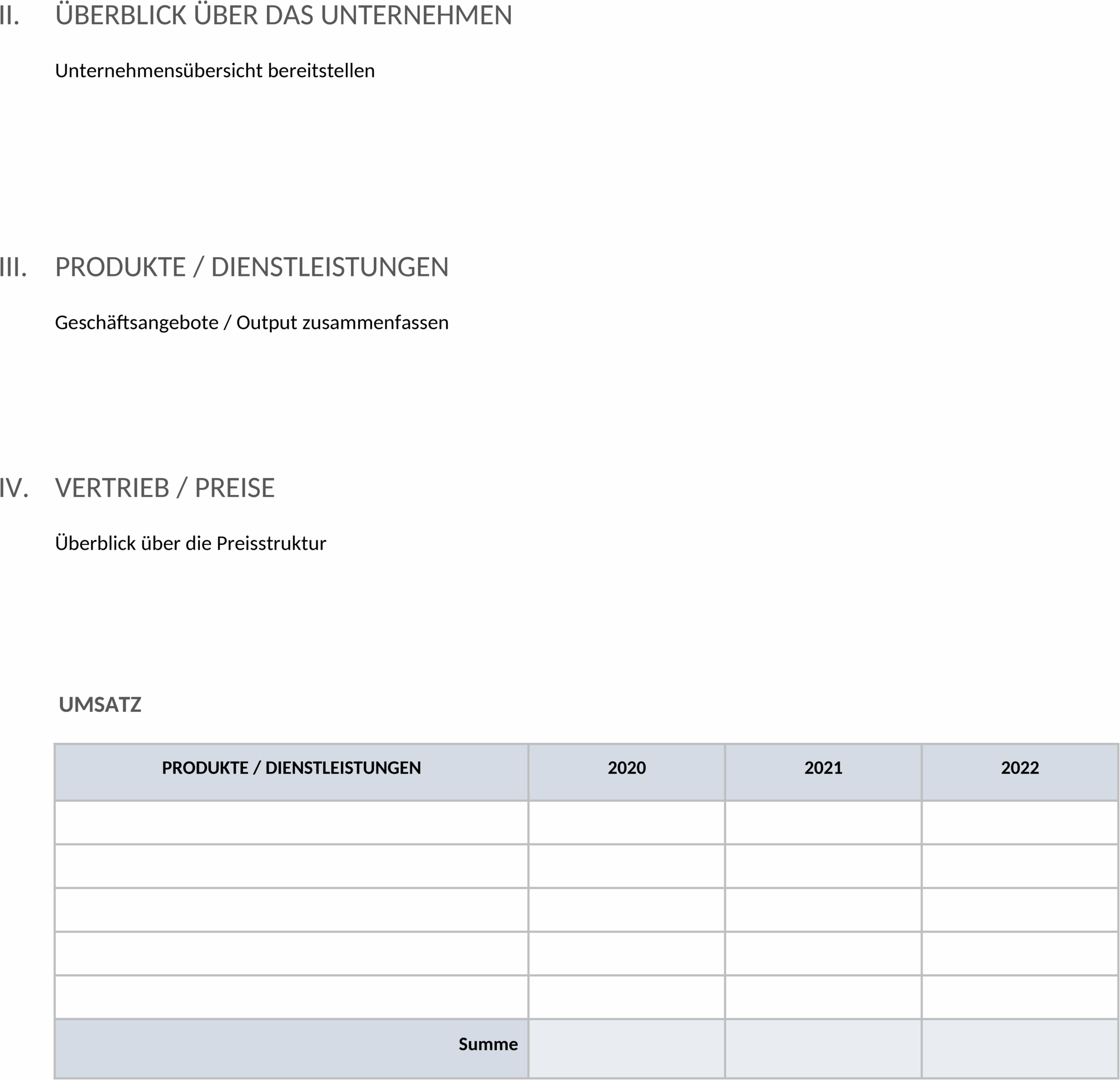 Word-Vorlage: Startup Business-Plan