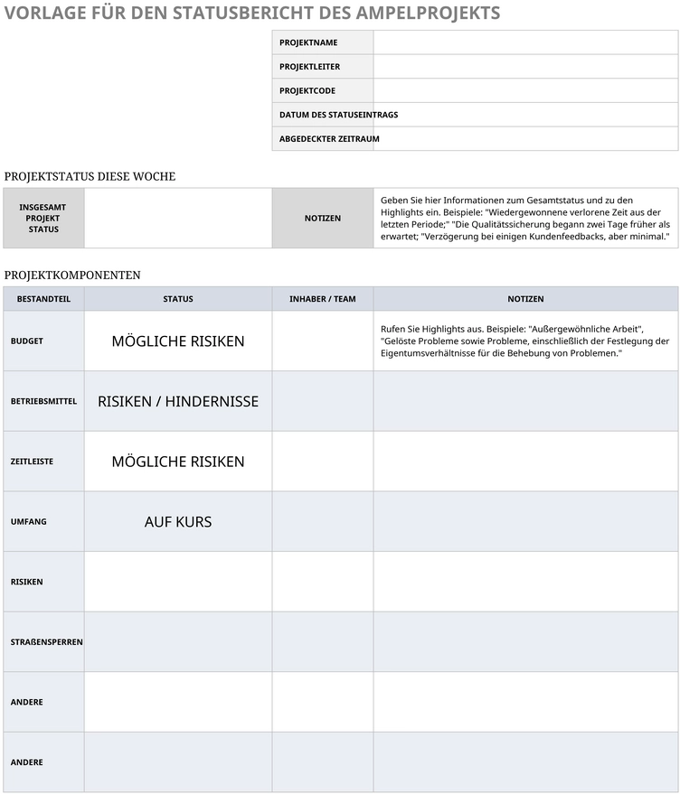 statusbericht-ampelprojekt-vorlage-excel