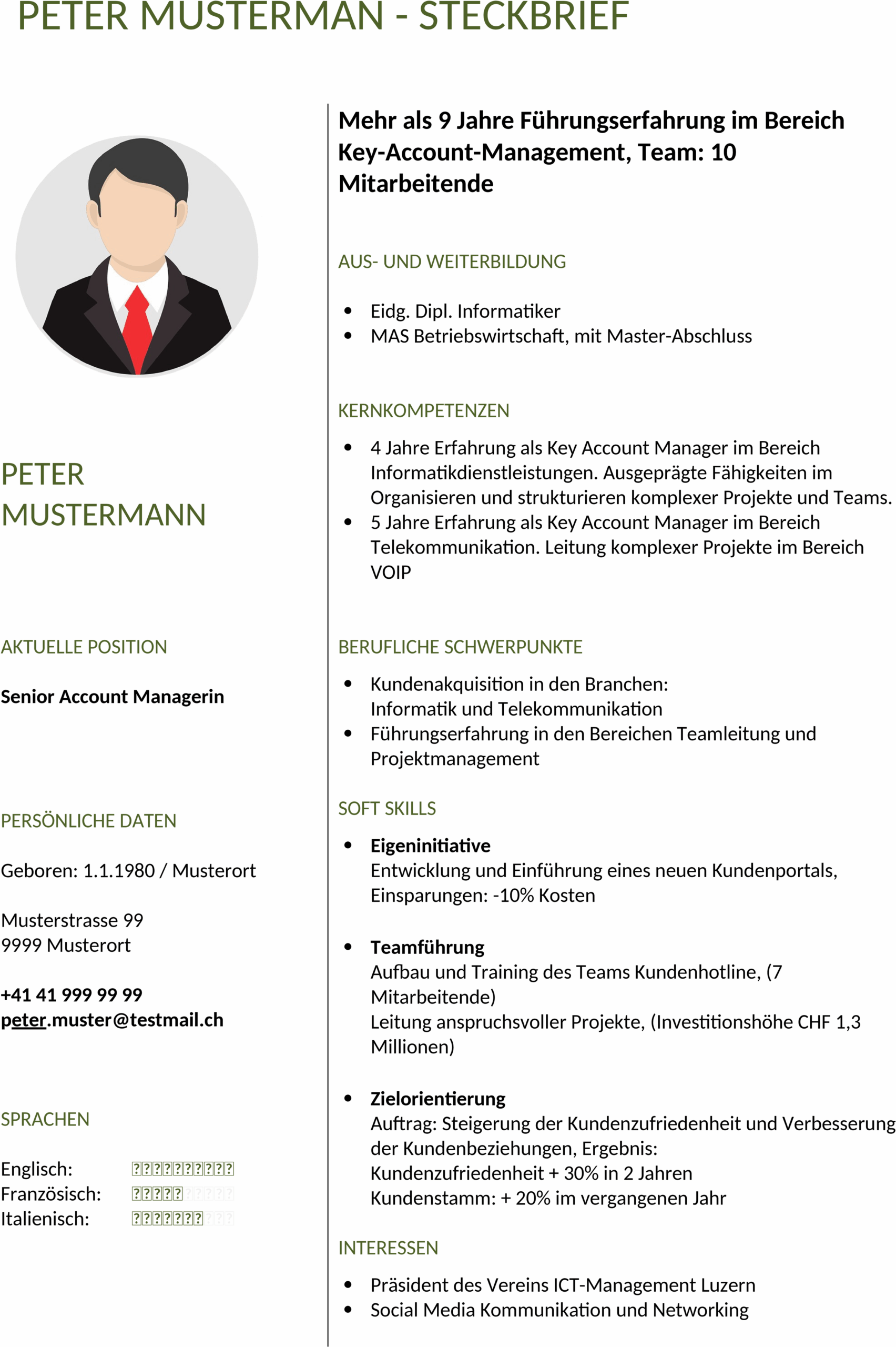 Steckbrief-Vorlage Beruf als Word-Datei