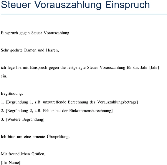 steuer-vorauszahlung-einspruch-vorlage-erstellt