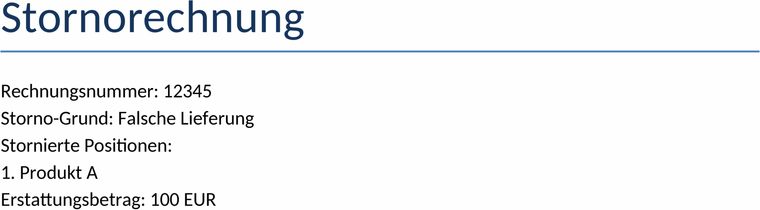 Stornorechnung Word-Vorlage