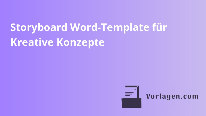 Storyboard Word-Template für Kreative Konzepte
