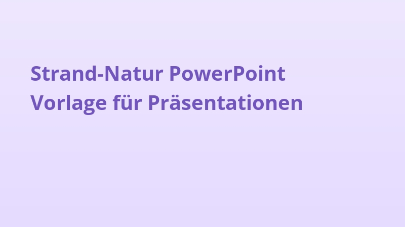 Strand-Natur PowerPoint Vorlage für Präsentationen