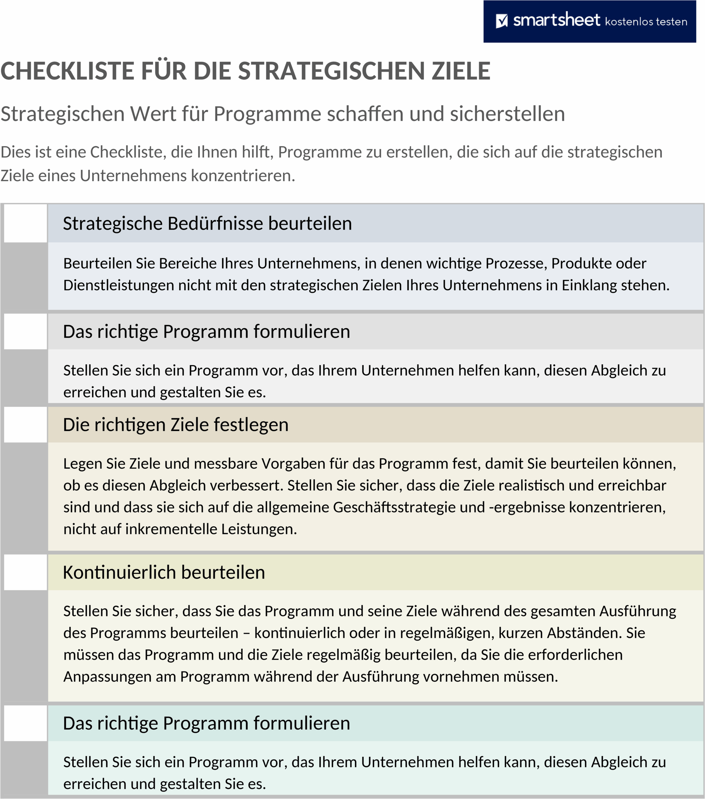 Word-Datei für Strategische Ziele Checkliste