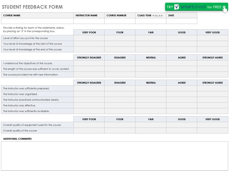 student-feedback-formular-vorlage