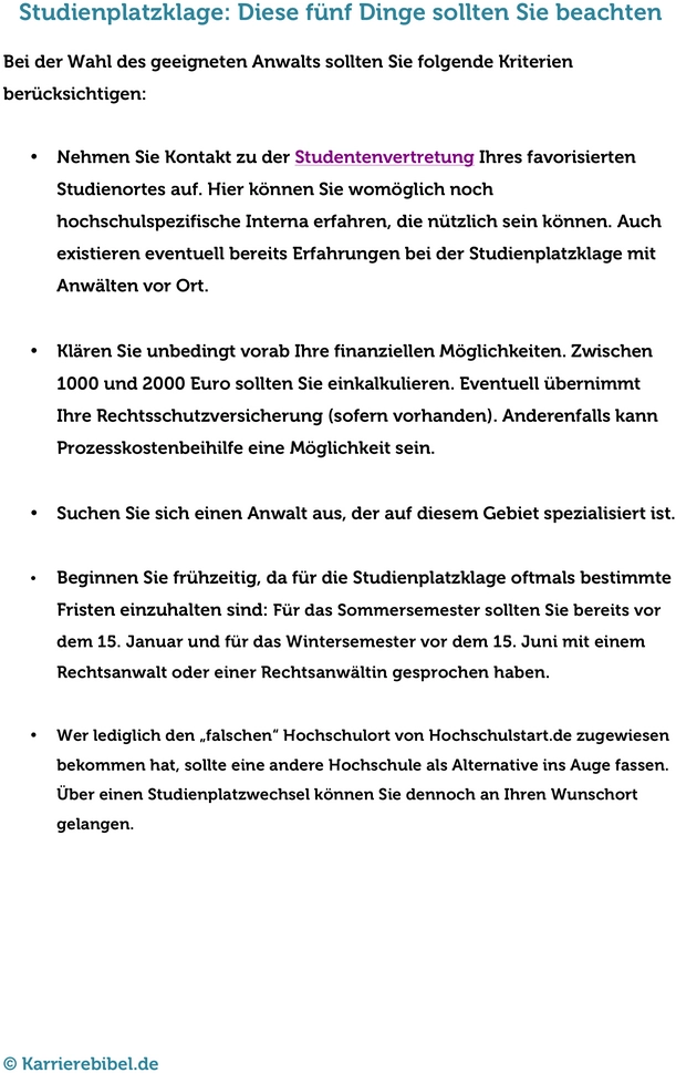 studienplatzklage-tipps-anwalt-kosten