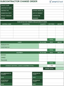 subcontractor-change-order-vorlage