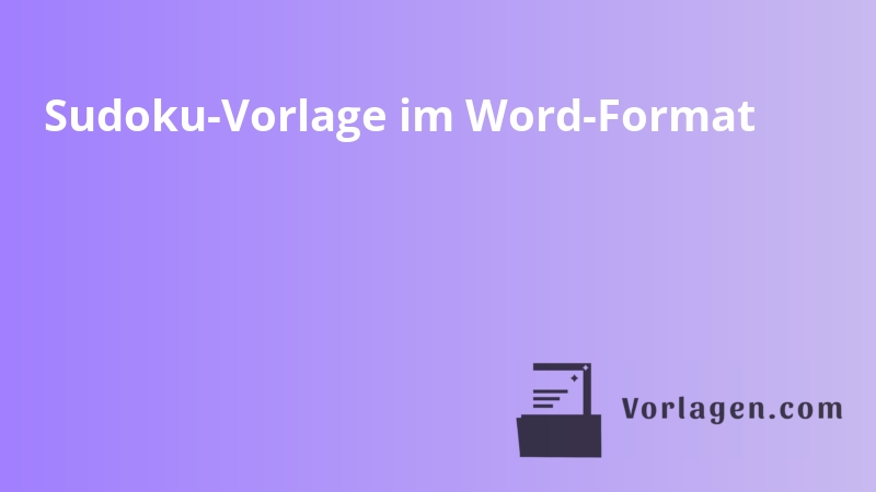 Sudoku-Vorlage im Word-Format