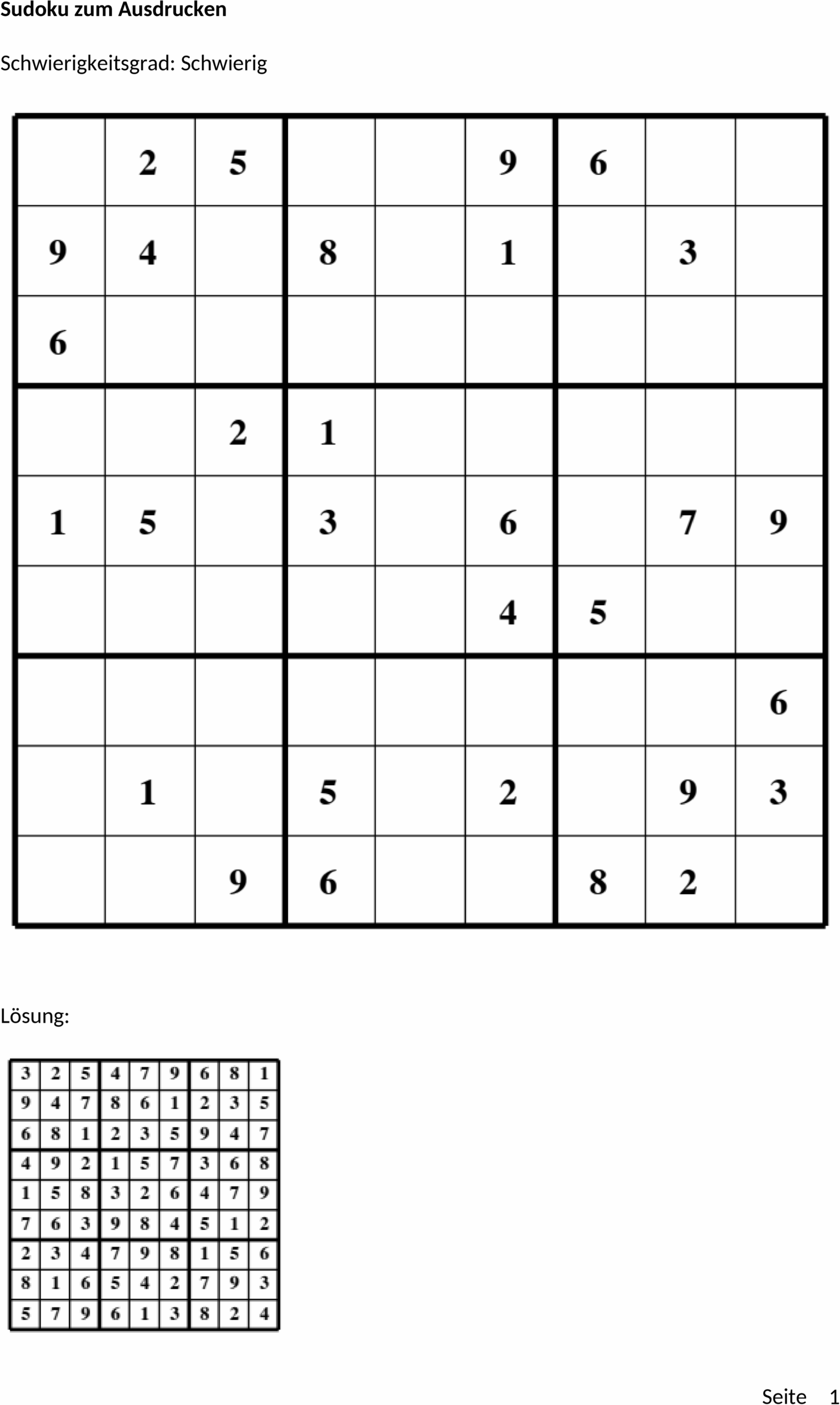 Sudoku-Vorlage Word