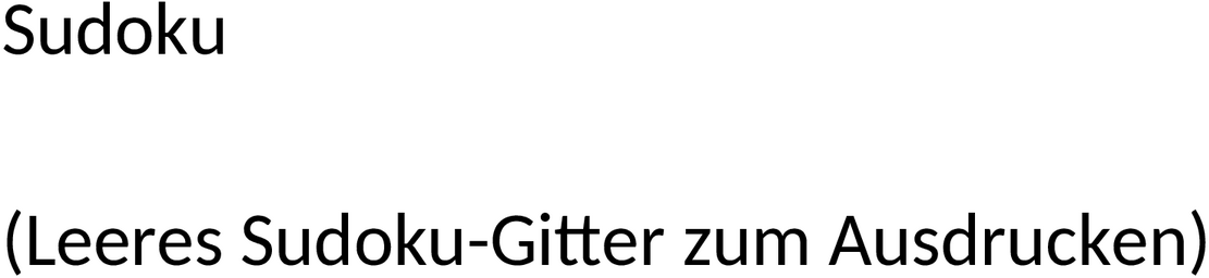 Sudoku zum Ausdrucken - Word Vorlage