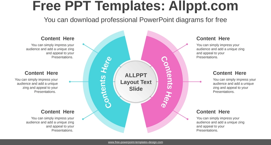 symmetrische-semicircle-ppt-diagramm