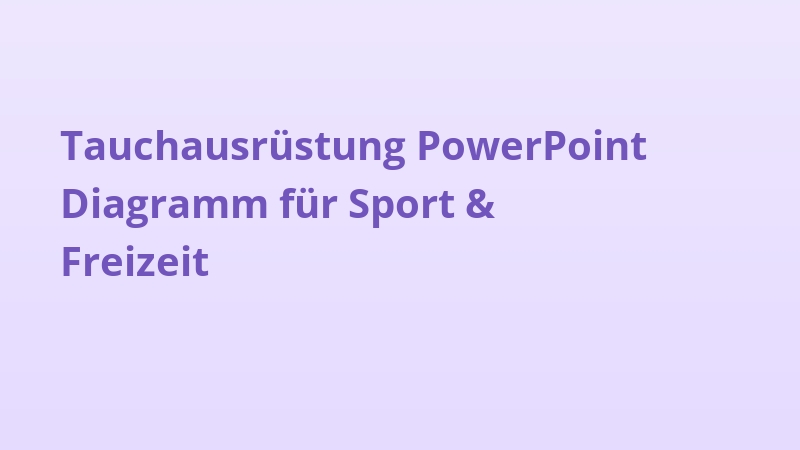 Tauchausrüstung PowerPoint Diagramm für Sport & Freizeit