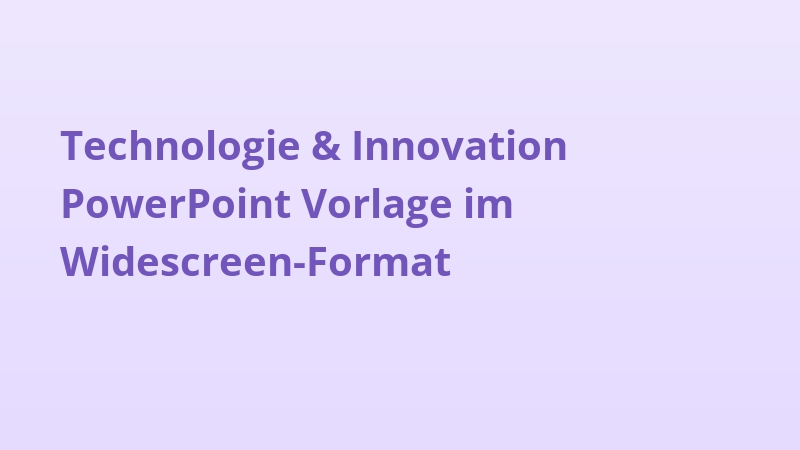 Technologie & Innovation PowerPoint Vorlage im Widescreen-Format