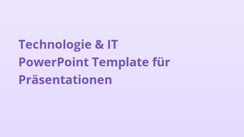 Technologie & IT PowerPoint Template für Präsentationen