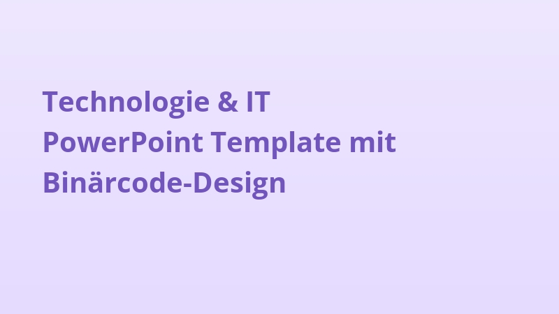 Technologie & IT PowerPoint Template mit Binärcode-Design