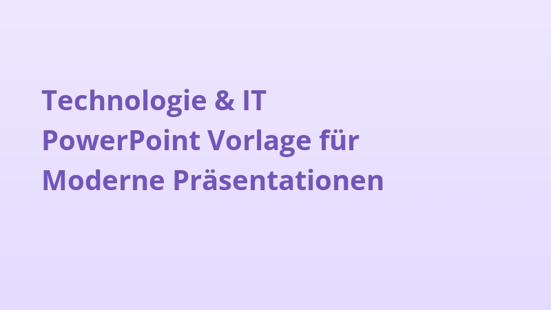 Technologie & IT PowerPoint Vorlage für Moderne Präsentationen