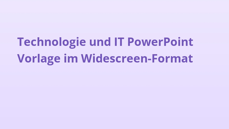 Technologie und IT PowerPoint Vorlage im Widescreen-Format