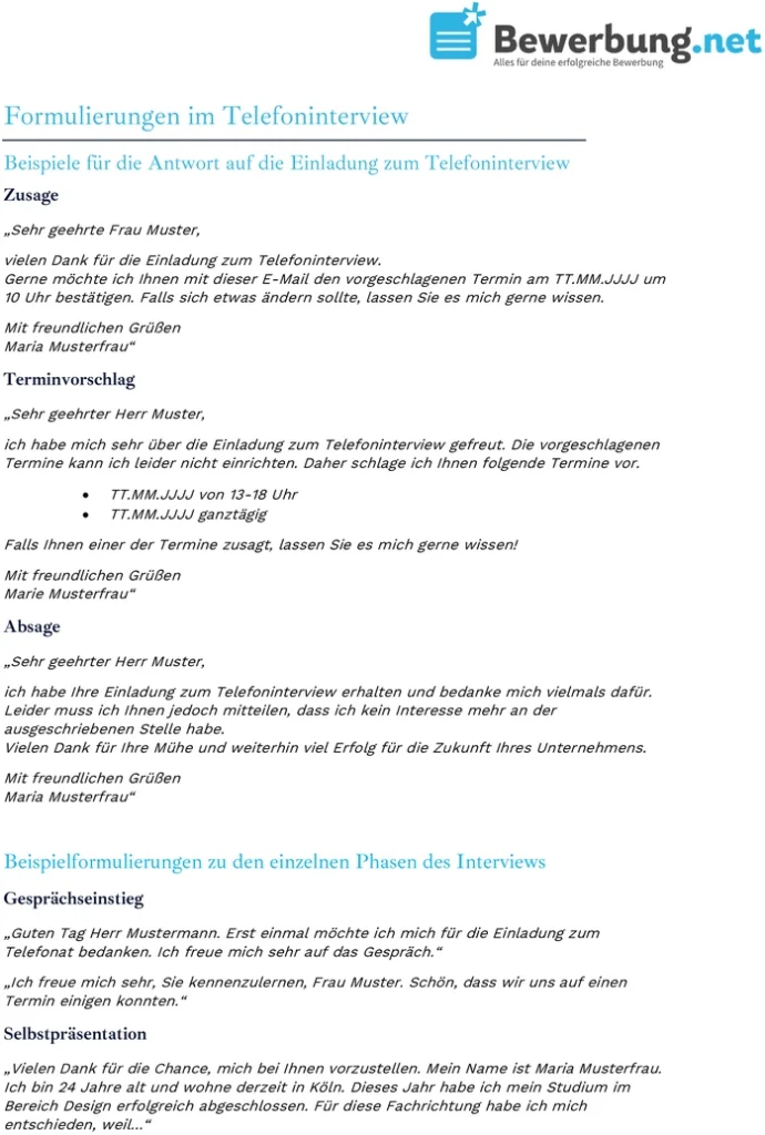 telefoninterview-formulierungen-vorlage