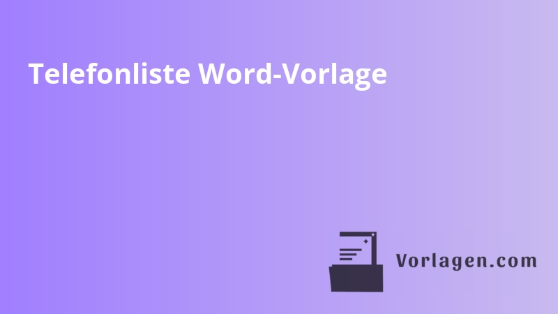 Telefonliste Word-Vorlage