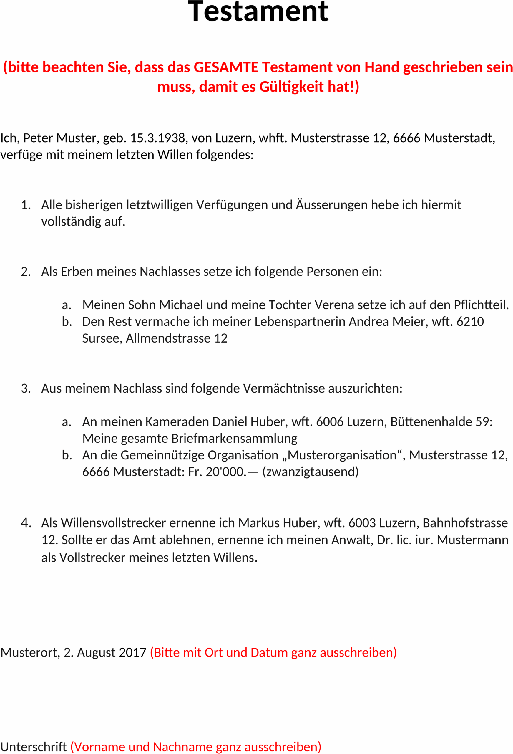Testament-Vorlage im DOCX-Format