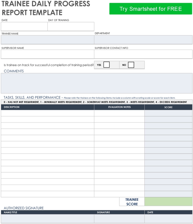 trainee-daily-progress-report-vorlage