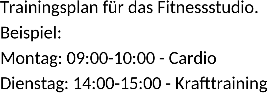 Word-Trainingsplan