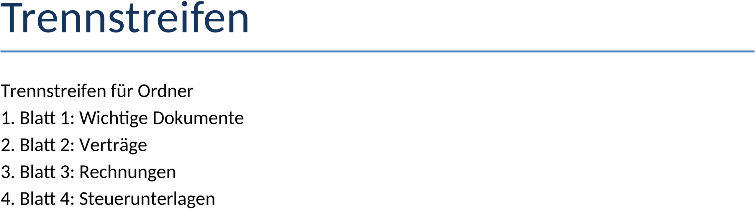 Trennstreifen-Word-Template für Buchhaltung