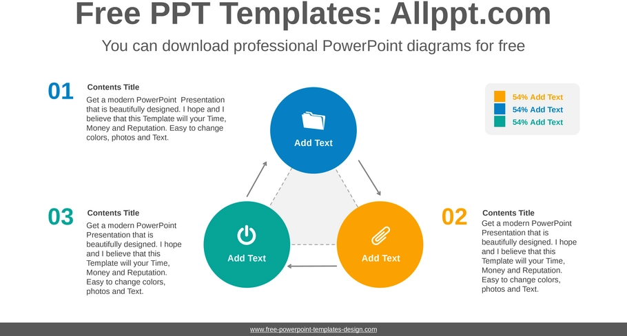 triangular-flow-diagram-powerpoint-vorlage