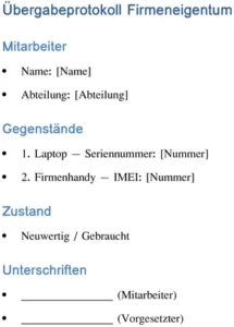 uebergabeprotokoll-firmeneigentum-dokumentation-organisation-verwaltung-arbeitsplatz