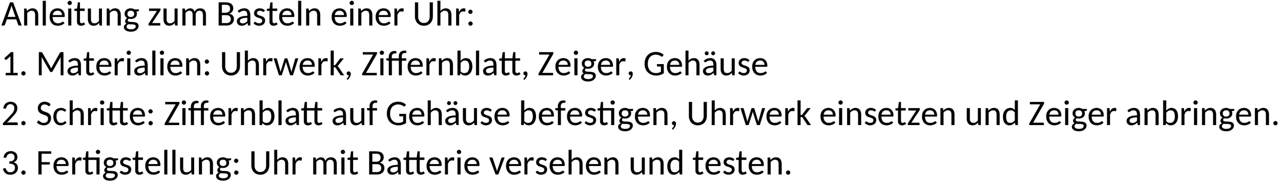 Word-Vorlage Uhr Basteln