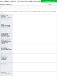 unternehmensrisiko-assessment-vorlage-analysieren